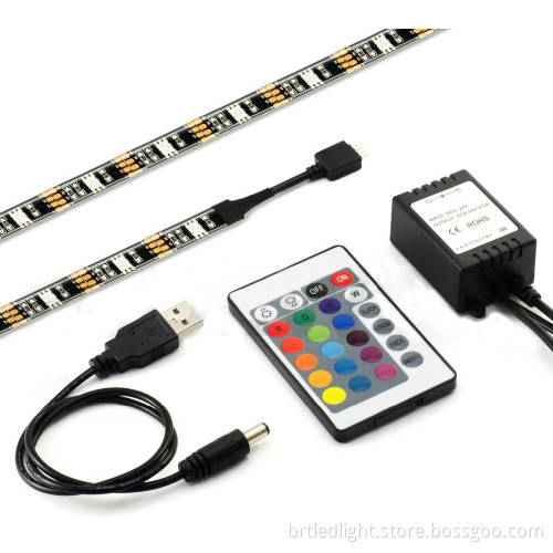 5V USB LED Strip 5050 RGB Waterproof TV Background Lighting with RF Controller